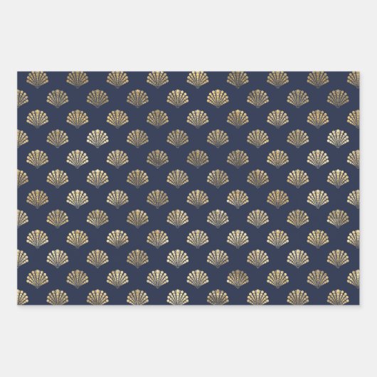 Blauw en Metallic Goud Zeemeermin Thema Gifts Favo Inpakpapier Vel (Voorkant 2)