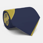 Blauw en metallisch gouden bruine streep stropdas (Opgerold)