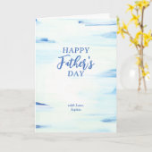 Blauw en mint | Abstract Art Happy Vaderdag Kaart (Gele Bloem)