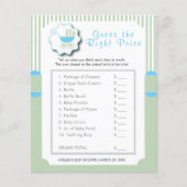 Blauw en Mint Green Buggy - Prijs Flyer (Voorkant)