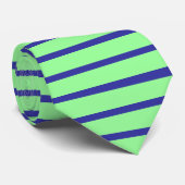 Blauw en Mint Groen Striped Stropdas voor hem (Opgerold)