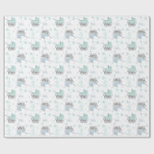 Blauw en mint groenboek over omhulling van Baby Cadeaupapier (Vlak)