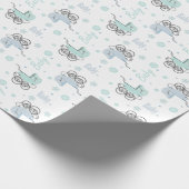 Blauw en mint groenboek over omhulling van Baby Cadeaupapier (Hoek)