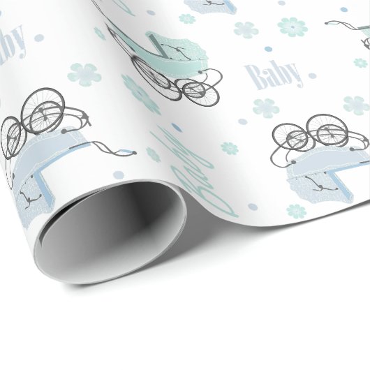 Blauw en mint groenboek over omhulling van Baby Cadeaupapier (Rol Hoek)