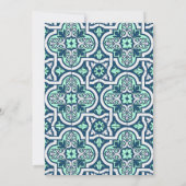 Blauw en Mint Islamitische Arabesque Moslim Bruilo Kaart (Achterkant)