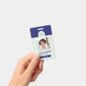 Blauw en Mint Professionele Foto ID Badge (Handheld)