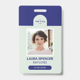 Blauw en Mint Professionele Foto ID Badge