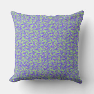 Blauw en Mint Wave Patroon Modern Kussen