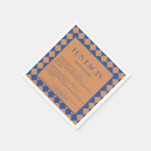 Blauw en Mosterd Retro Bold Leuke Feiten Trouwen Servet (Hoek)