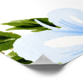 Blauw en Navy Bloemen Sweet 16 Welkom Poster (Hoek)