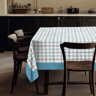 Blauw en Navy Gingham Tafelkleed Keuken of Patio