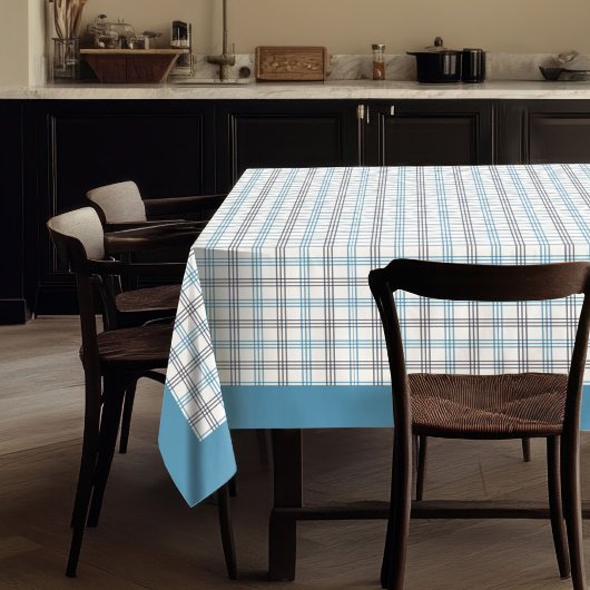 Blauw en Navy Gingham Tafelkleed Keuken of Patio