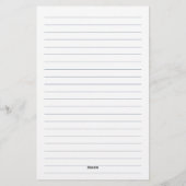 Blauw en Navy Lined Minimalistisch Monogram Briefpapier (Achterkant)