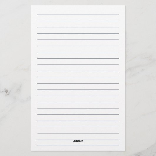 Blauw en Navy Lined Minimalistisch Monogram Briefpapier (Achterkant)