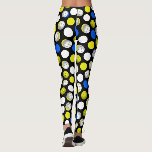 Blauw en Neon Pickleball Leggings (Achterkant)