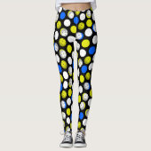 Blauw en Neon Pickleball Leggings (Voorkant)