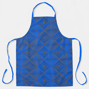 Blauw En Or Hypnotische Diamant Moderne Pop Art Schort