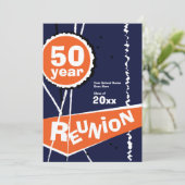 Blauw en Oranje 50 jaar klassenreünie Kaart (Staand voorkant)