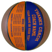 Blauw en Oranje Aangepast Basketball, ALLE spelers Mini Basketbal (Verticaal)