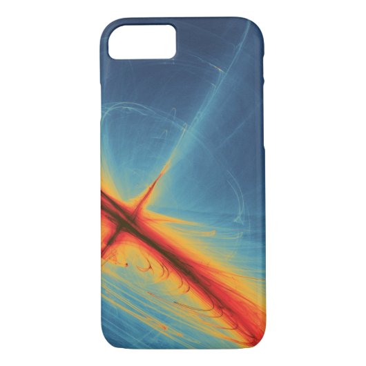 Blauw en Oranje Abstract Case-Mate iPhone Case (Achterkant)