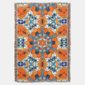 Blauw en Oranje Abstract Deken (Voorkant Verticaal)