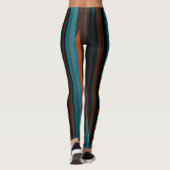 blauw en oranje abstract leggings (Achterkant)
