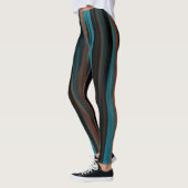 blauw en oranje abstract leggings (Links)