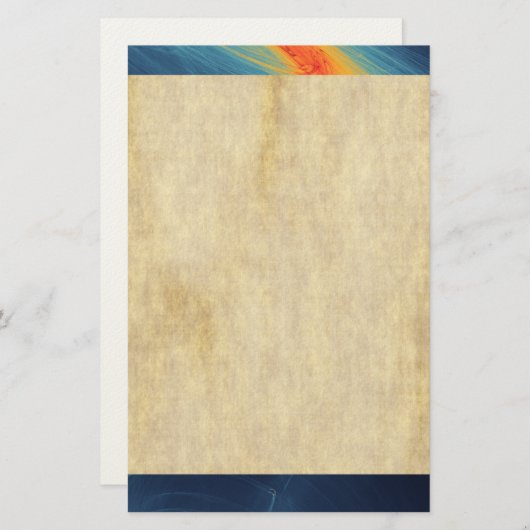 Blauw en Oranje abstract ontwerp Briefpapier (Voorkant / Achterkant)