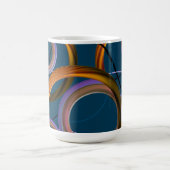 Blauw en Oranje Abstract Ontwerp Mok (Center)