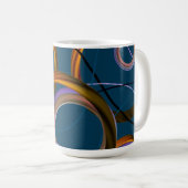 Blauw en Oranje Abstract Ontwerp Mok (Voorkant rechts)