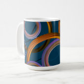 Blauw en Oranje Abstract Ontwerp Mok (Voorkant links)