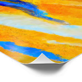 Blauw en Oranje Abstract Perfect Poster (Hoek)