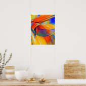 Blauw en Oranje Abstract Poster (Keuken)