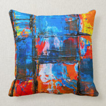 Blauw en Oranje Abstract schilderen