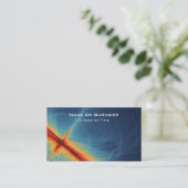 Blauw en Oranje Abstract Visitekaartje (Staand voorkant)