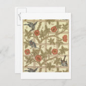 Blauw en oranje achtergrond ontwerp, 1864 briefkaart (Voorkant / Achterkant)