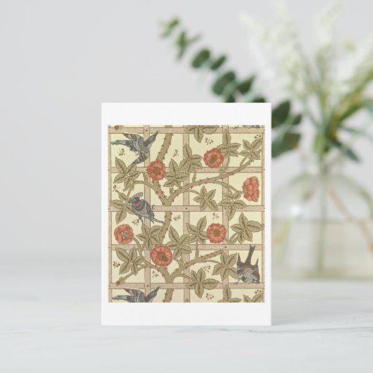 Blauw en oranje achtergrond ontwerp, 1864 briefkaart (Staand voorkant)