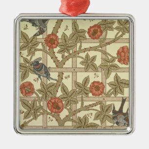Blauw en oranje achtergrond ontwerp, 1864 metalen ornament