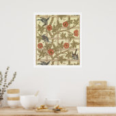 Blauw en oranje achtergrond ontwerp, 1864 poster (Keuken)