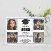 Blauw en Oranje Afstuderen Kaart (Staand voorkant)