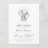 Blauw en Oranje Baby shower met tribaal patroonoog Uitnodiging Briefkaart (Voorkant)