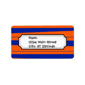 Blauw en Oranje bandstaal Etiket (Voorkant)