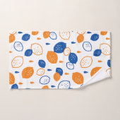 Blauw en Oranje citroenpatroon Speels fruitthema Bad Handdoek (Handdoek)