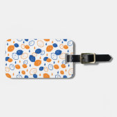 Blauw en Oranje citroenpatroon Speels fruitthema Bagagelabel (Voorkant horizontaal)