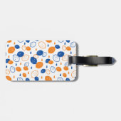 Blauw en Oranje citroenpatroon Speels fruitthema Bagagelabel (Achterkant horizontaal)