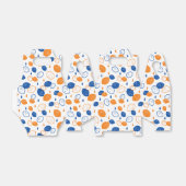 Blauw en Oranje citroenpatroon Speels fruitthema Bedankdoosjes (Uitgevouwen)