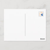 Blauw en Oranje citroenpatroon Speels fruitthema Briefkaart (Achterkant)