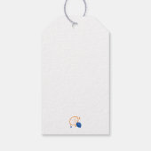 Blauw en Oranje citroenpatroon Speels fruitthema Cadeaulabel (Achterkant)