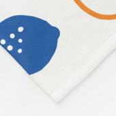 Blauw en Oranje citroenpatroon Speels fruitthema Fleece Deken (Hoek)
