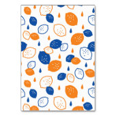 Blauw en Oranje citroenpatroon Speels fruitthema Kaart (Voorkant)